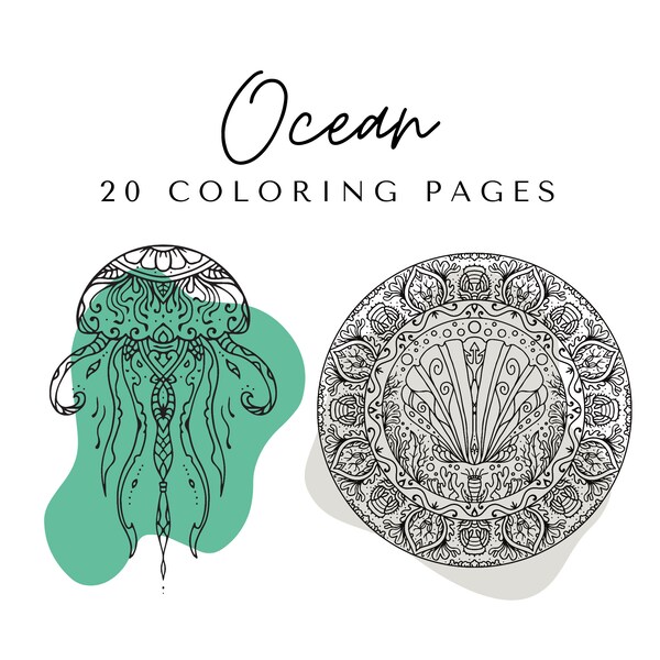 Ocean Coloring Pages - Etsy
