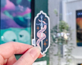 Slay Them With Kindness Sticker | Sword | Whimsy Whimsical Dark | Fantasy | Knight | Be Kind | Funny Sarcastic | Humor | Stickers Vinyl