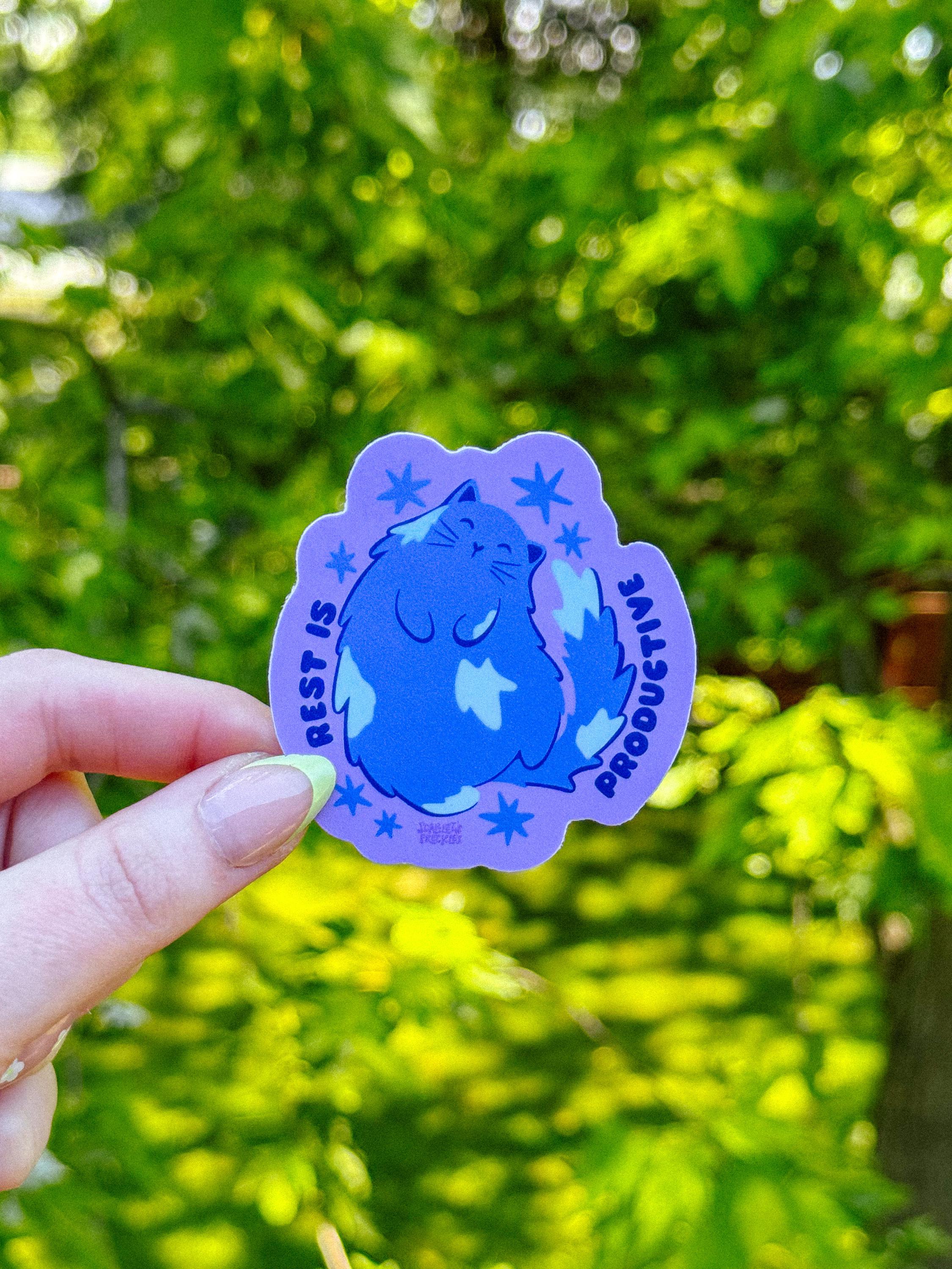 Rest is Productive Cat Sticker | Neurodivergent | Audhd Autism ADHD ...