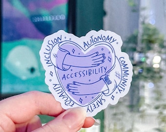 Accessibility Sticker | Community | Colorful Abstract | Autonomy | Vinyl | Inclusion | Safety | Eqality | Equity | Diversity | Disability