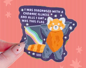 Chronic Illness Sticker | POTS EDS | All I got | Autoimmune Disease | Disabled | Disability Hidden | Normal Blood Work | Red Panda | Funny
