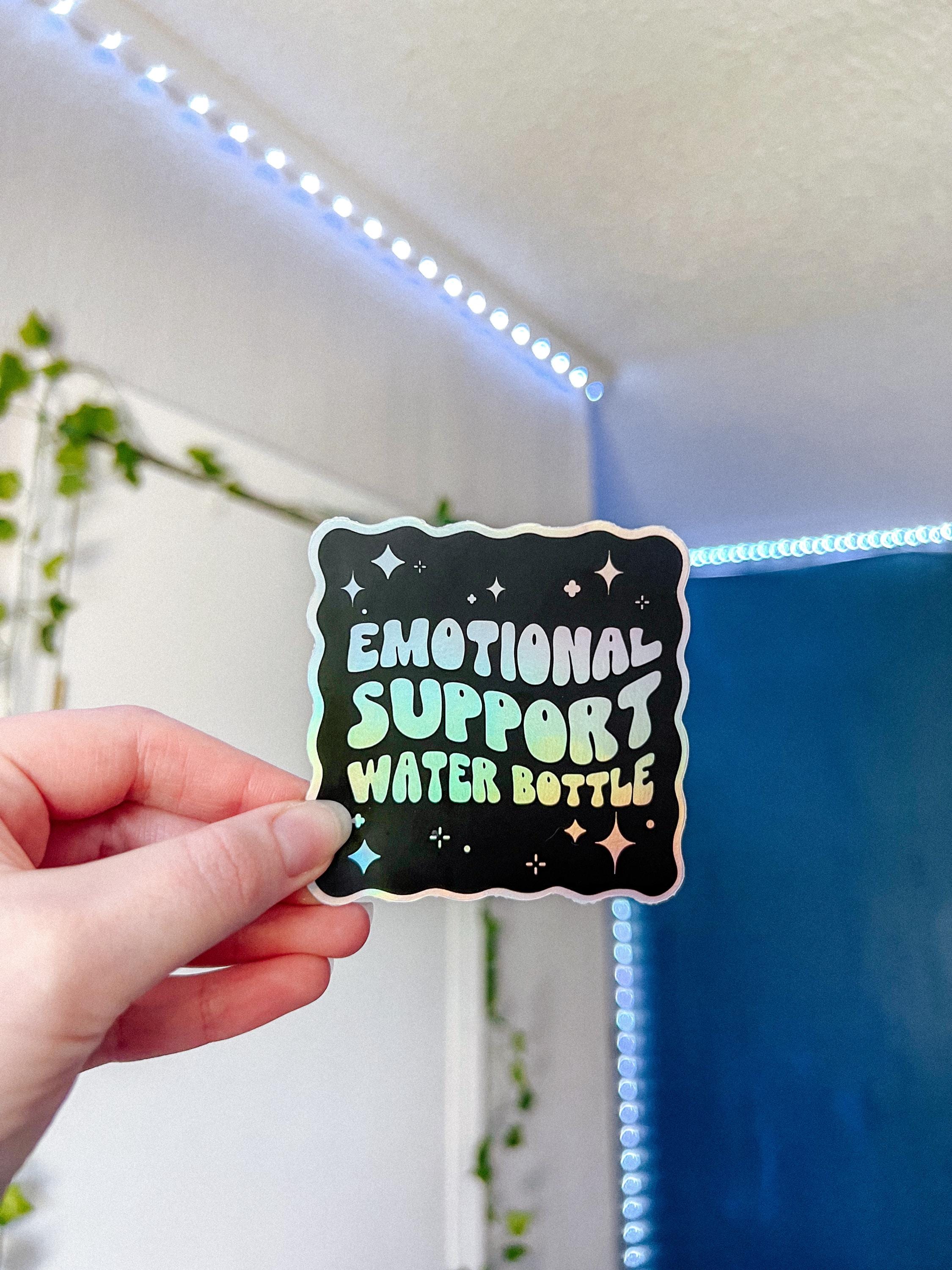 Emotional Support Water Bottle Holo Sticker | Autism, ADHD ...