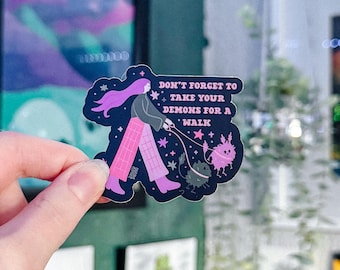 Take Your Demons Walk Sticker | Whimsy Fantasy | Colorful Whimsical Abstract | Mental Health | Therapy | Vinyl | Growth Healing Parts Work |