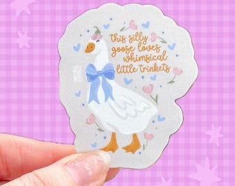 Silly Goose Whimsical Trinket Sticker | Hobbies Trinkets Collecting Vintage Cottagecore | Adventure | Whimsy Thrifting Thrift | Vinyl |