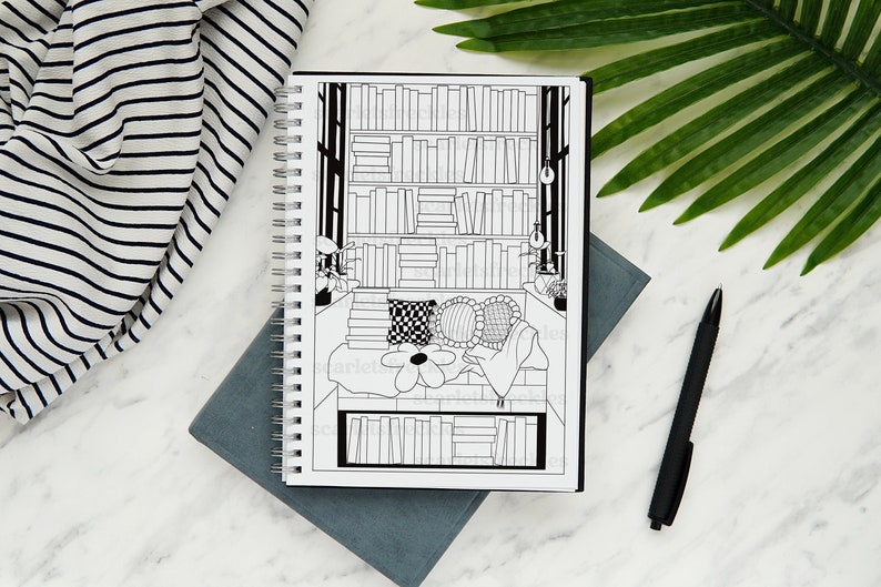 Digital Book Shelf Printable 100 Book Reading Goal Tracker Bullet