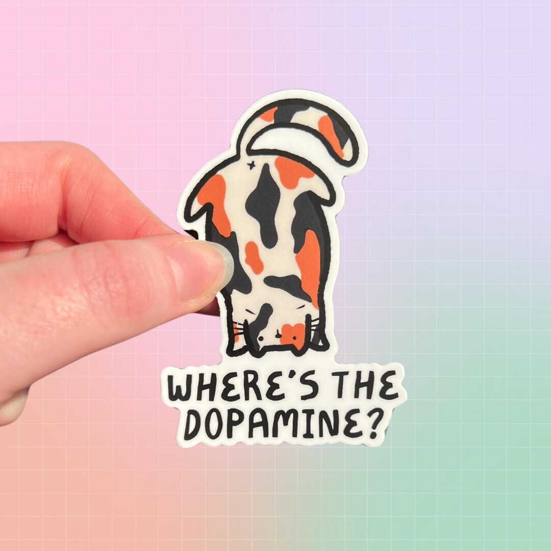 Dopamine Cat Sticker | Neurodivergent | Audhd Autism ADHD | Funny ...