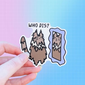 Body Dysmorphia Cat Sticker | Invisible | Funny Cat | Disability | | Mental Health | Awareness Support | Transgender Nonbinary | BDD image 1