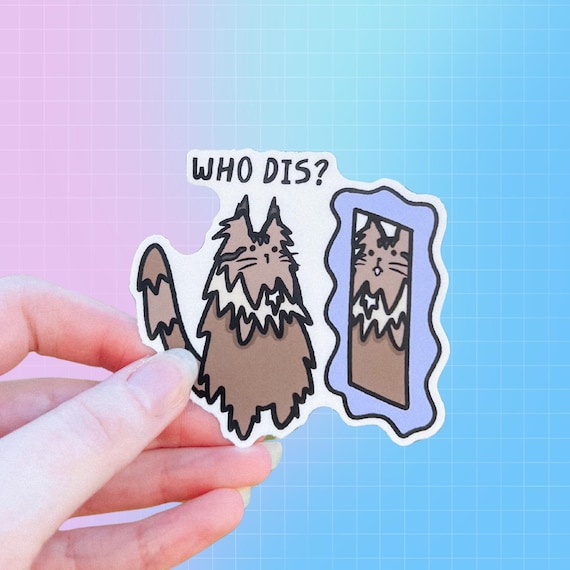 Body Dysmorphia Cat Sticker | Invisible | Funny Cat | Disability |  | Mental Health | Awareness Support | Transgender Nonbinary | BDD