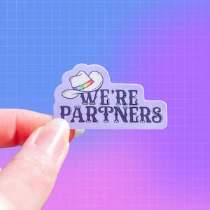 We’re Partners Queer Sticker | Subtle PRIDE Sticker | Pink Pony Club | LGBTQ+ Ally Support Acceptance | Gay Non-Binary Lesbian Bi