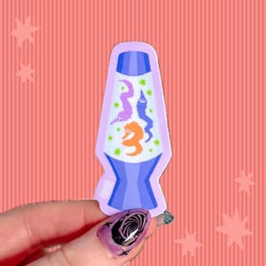 Lava Lamp Worm Sticker | Creatures Silly String Vinyl Retro Y2K 2.5 Inch Small Decal Laptop Water Bottle Psychedelic Funky Colorful