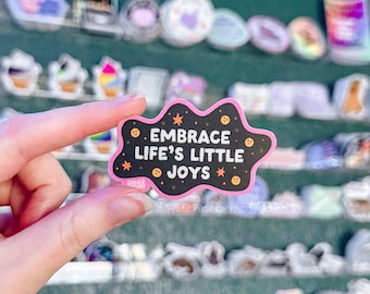 Embrace Life’s Joys Sticker | Grow | Colorful Abstract | Daily Reminder | Vinyl | Stars | Smiley | Squiggle | Happy Silly | Affirmations