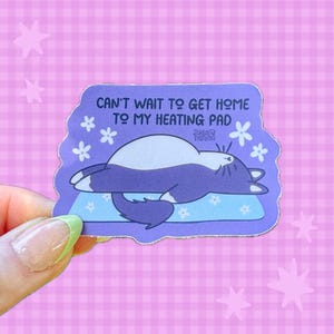 Heating Pad Cat Sticker | Spoonie | Disabilities | Disabled | POTS | Migraine | Regulate | Neurodivergent | Pain | Chronic Illness | Silly