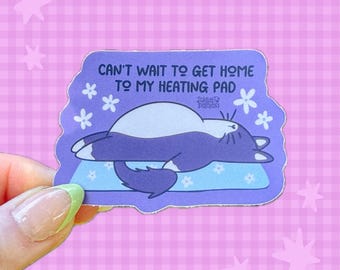 Heating Pad Cat Sticker | Spoonie | Disabilities | Disabled | POTS | Migraine | Regulate | Neurodivergent | Pain | Chronic Illness | Silly