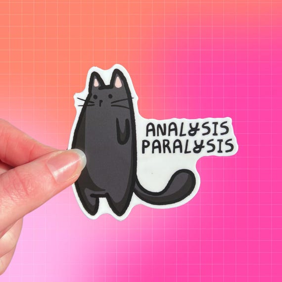 Analysis Paralysis Sticker | Neurodivergent |  AuDHD Autism ADHD  | Funny Cat | Neurodiversity Anxiety Stimming | Tism Rizz | Boardgames