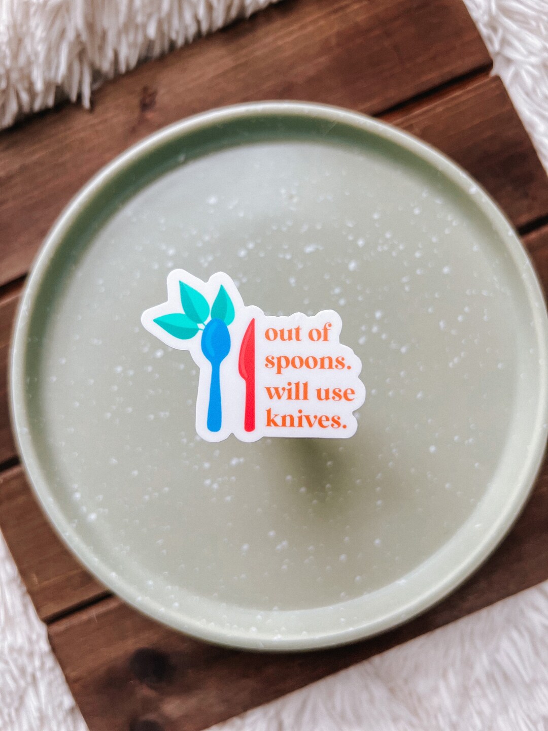 Out of Spoons Sticker Funny Autism, ADHD, Neurodiversity Disability Laptop Sticker Autoimmune