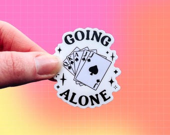 Going Alone Euchre Sticker | Michigan | Michigander | Card Games | Deck of Cards | Mitten | Table Top | Midwest | Trick Taking | Boardgame