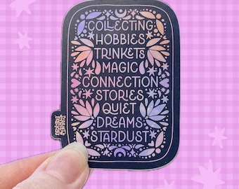 Collector Sticker | Hobbies Trinket  Magic Connection Stories Quiet Dreams Stardust | Whimsy Colorful Whimsical Abstract | Vinyl |