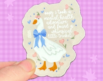 Whimsical Trinket Goose Sticker | Hobbies Trinket Magic Mental Health Cottagecore | Adventure | Whimsy Colorful Thrifting Thrift | Vinyl |