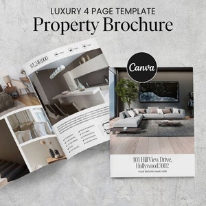 Luxury Listing Brochure | Real Estate Marketing |  Real Estate Brochure | Realtor Marketing | Canva Template | Open house Real Estate Flyer