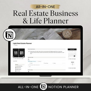 Real Estate Notion Template | Real Estate CRM | Notion Real Estate Planner | Property Management Notion Dashboard | Realtor Marketing Plan