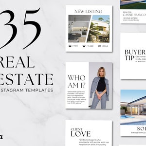 Modern Real Estate Social Media Templates | Canva | Realtor Branding | White Real Estate Instagram Posts | Realtor Marketing