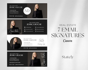 Email Signature Template Bundle | Gmail Signature | Real Estate Marketing | Modern Realtor Template | Editable Canva Email Marketing
