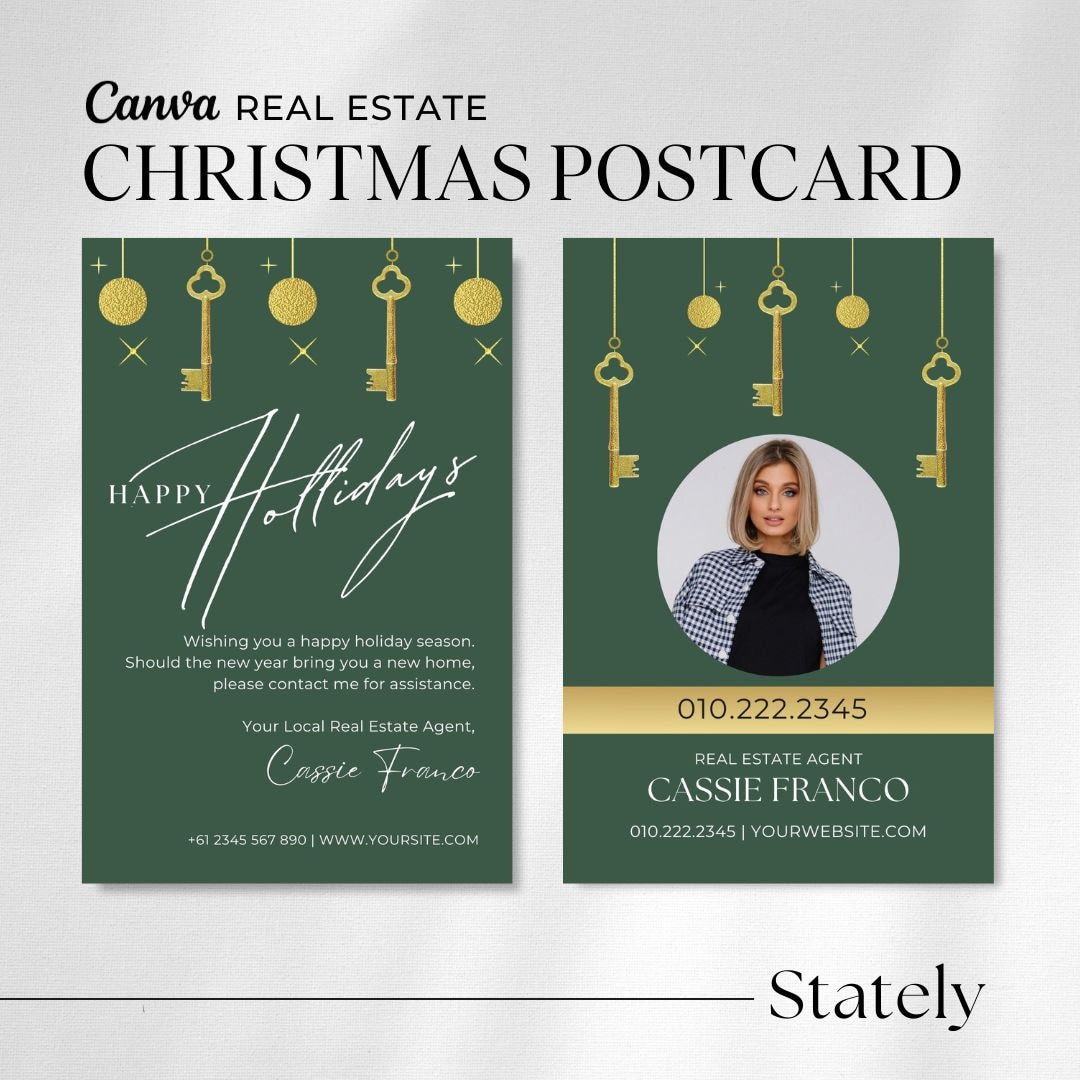 Real Estate Christmas Card Realtor Holiday Card Realtor Etsy