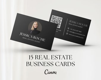 15 Real Estate Business Card Templates | Canva Realtor Business Card | Luxury Business Card Bundle | Modern Real Estate Marketing Templates
