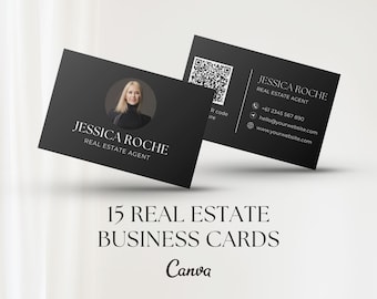 15 Real Estate Business Card Templates | Canva Realtor Business Card | Luxury Business Card Bundle | Modern Real Estate Marketing Templates