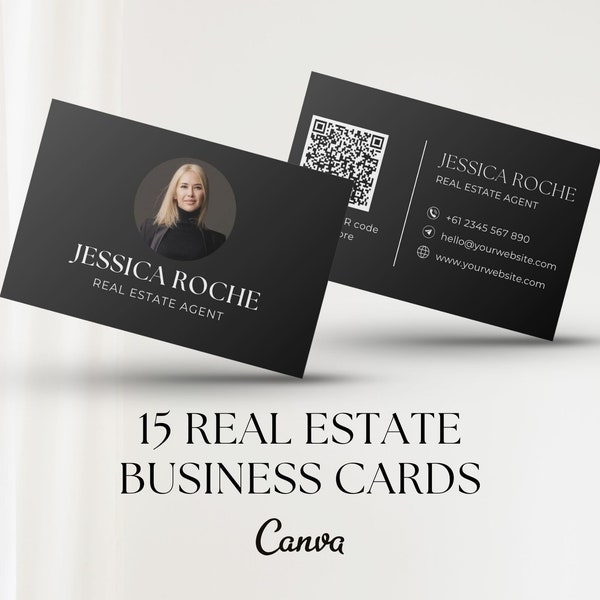 15 Real Estate Business Card Templates | Canva Realtor Business Card | Luxury Business Card Bundle | Modern Real Estate Marketing Templates