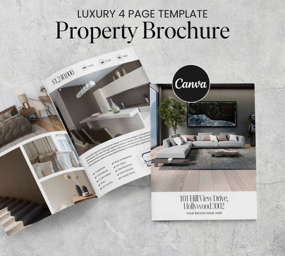 Luxury Listing Brochure | Real Estate Marketing |  Real Estate Brochure | Realtor Marketing | Canva Template | Open house Real Estate Flyer