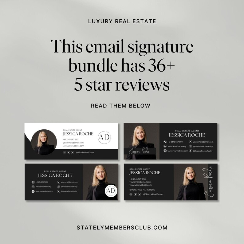 Email Signature Template Bundle | Gmail Signature | Real Estate Marketing | Real estate email signature template | Realtor email signature image 3
