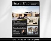 Just Listed Flyer l Real Estate For Sale Flyer | Canva Realtor Templates | Real Estate Farming Flyer | Real Estate Marketing Flyer