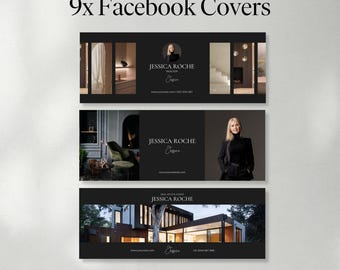 Modèle de page de couverture Facebook de l'immobilier de luxe | Photo de couverture Facebook de l'agent immobilier | Modèles de bannières Facebook | Modèle pour l'immobilier sur les réseaux sociaux