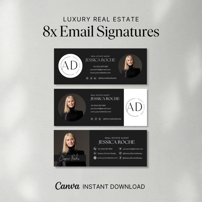 Email Signature Template Bundle | Gmail Signature | Real Estate Marketing | Real estate email signature template | Realtor email signature image 1