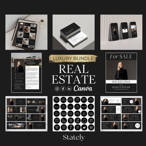 Real Estate Templates | Luxury Realtor Marketing Bundle | Real Estate Branding | Realtor Social Media | Real Estate Canva Template | Bundle