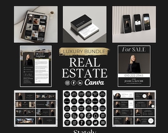 Real Estate Templates | Luxury Realtor Marketing Bundle | Real Estate Branding | Realtor Social Media | Real Estate Canva Template | Bundle
