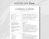 Resume Template for Canva | Professional Modern A4 Resume and Cover Letter | Minimal Executive Resume | CV Template