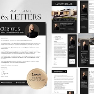 Luxury Real Estate Letter Bundle | Realtor Farming Flyer | Realtor Marketing | Real Estate Mailers | Prospecting Letter | Canva Template