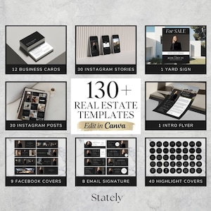 Real Estate Templates | Luxury Realtor Marketing Bundle | Real Estate Branding | Realtor Social Media | Real Estate Canva Template | Bundle