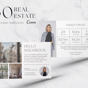 30 modèles de cartes postales immobilières | Carte postale de l'agriculture immobilière | Modèle de toile d'agent immobilier | Dépliant de marketing immobilier | Mise à jour du marché