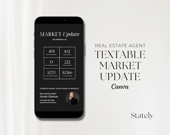 高級不動産市場の最新情報テキスト | 最新の不動産マーケティング テンプレート | 市場分析 | テキスト可能 | 評価パケット | 不動産業者 CMA