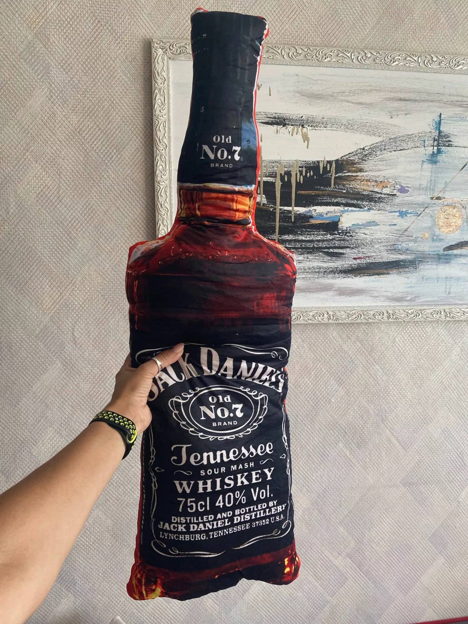 Jack Daniel's Whisky bottle printed plush pillow Etsy