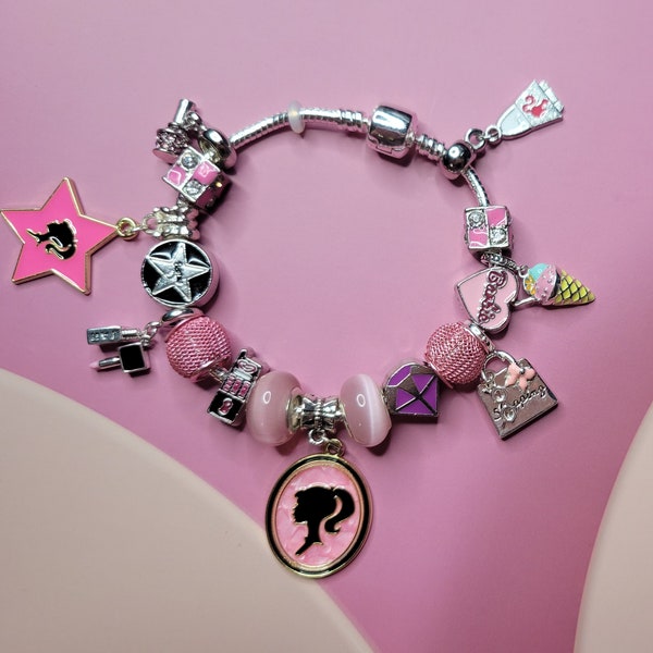 Bracelet de charme vintage Barbie Doll Theme 7 pouces ou 8
