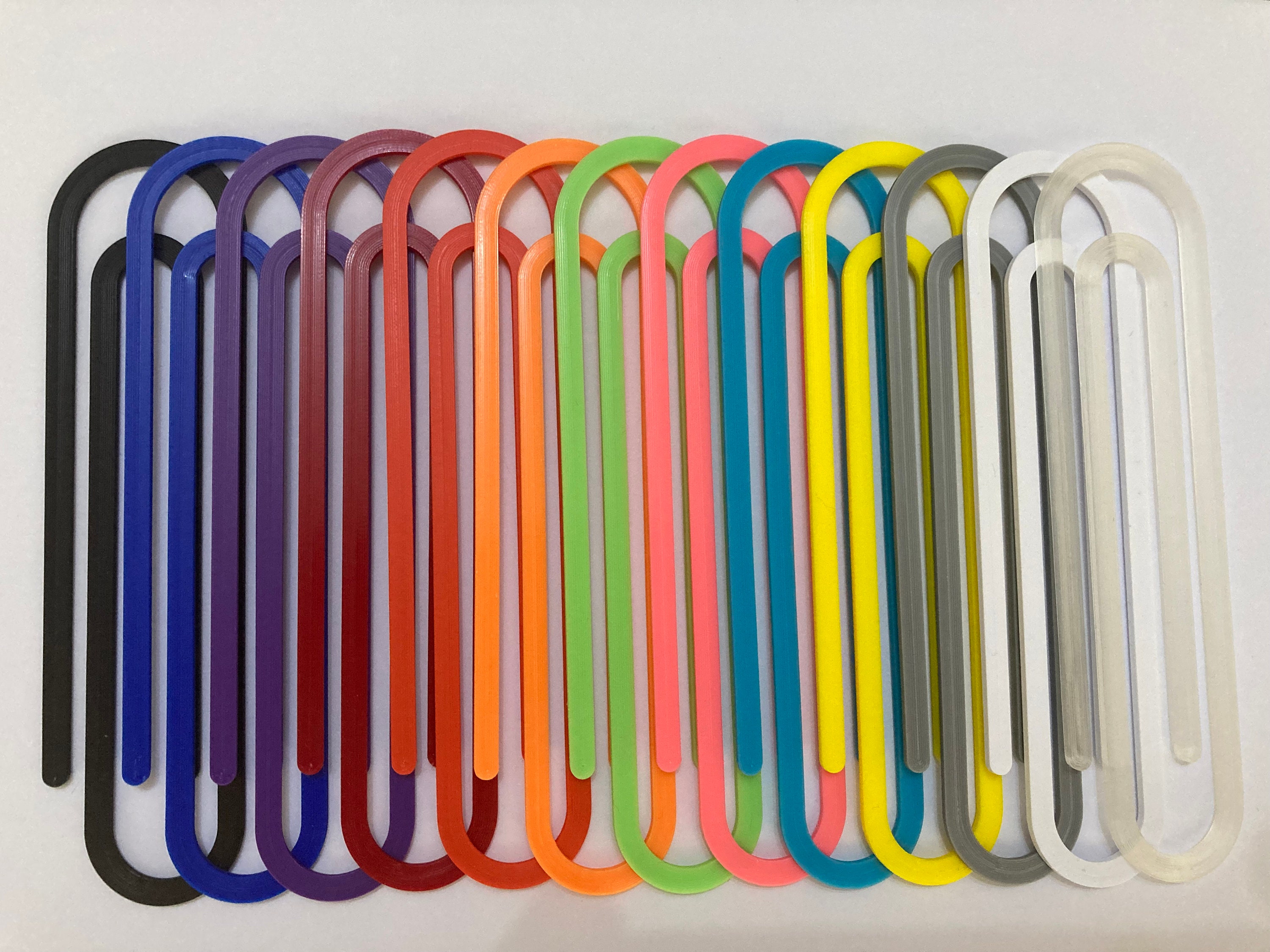 25 Large Paper Clip Bookmarkers With Glue Pad 3 1/2 Inch SEE