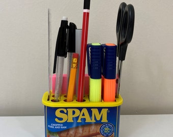 SPAM Can Desk Tidy Converter - For Pens Pencils Highlighters, Scissors, Post It Notes..