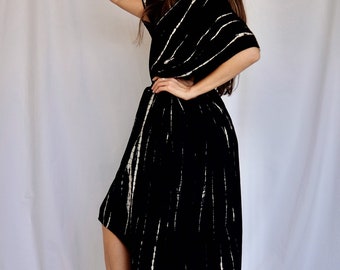 ROBE KAFTAN Black High Low, Kaftan, Robe Maxi Boho élégante, Robe élégante, Vacances, Coupe ample, Été, Quotidien, Resort, Taille unique, Chic, Doux