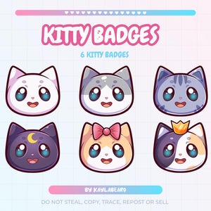 Insignias de suscripción y de animadoras de Kitty - Twitch, Youtube