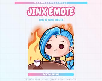 Jinx Emote | This is fine | Twitch YouTube Discord | Emotes Stream Graphics