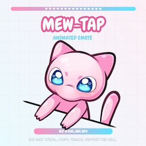 ANIMOWANA emotka Mew-Tap | Twitch YouTube Discord | Grafiki strumieniowe emotikonów